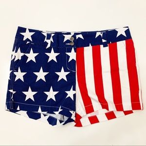 Loudmouth Patriotic Flag Print Women's Shorts - Red, White, Blue